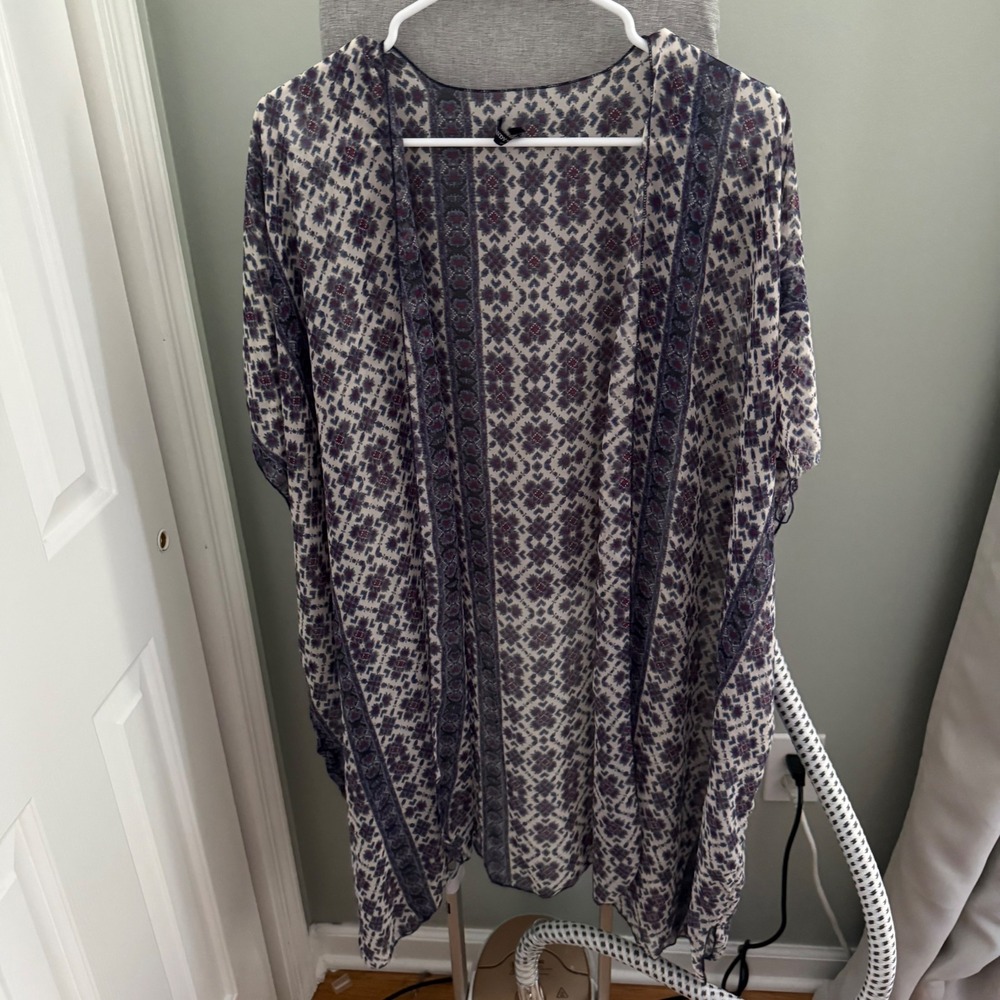 Brandy Melville One Size Boho Floral Kimono Open Front Sheer Cardigan Y2K